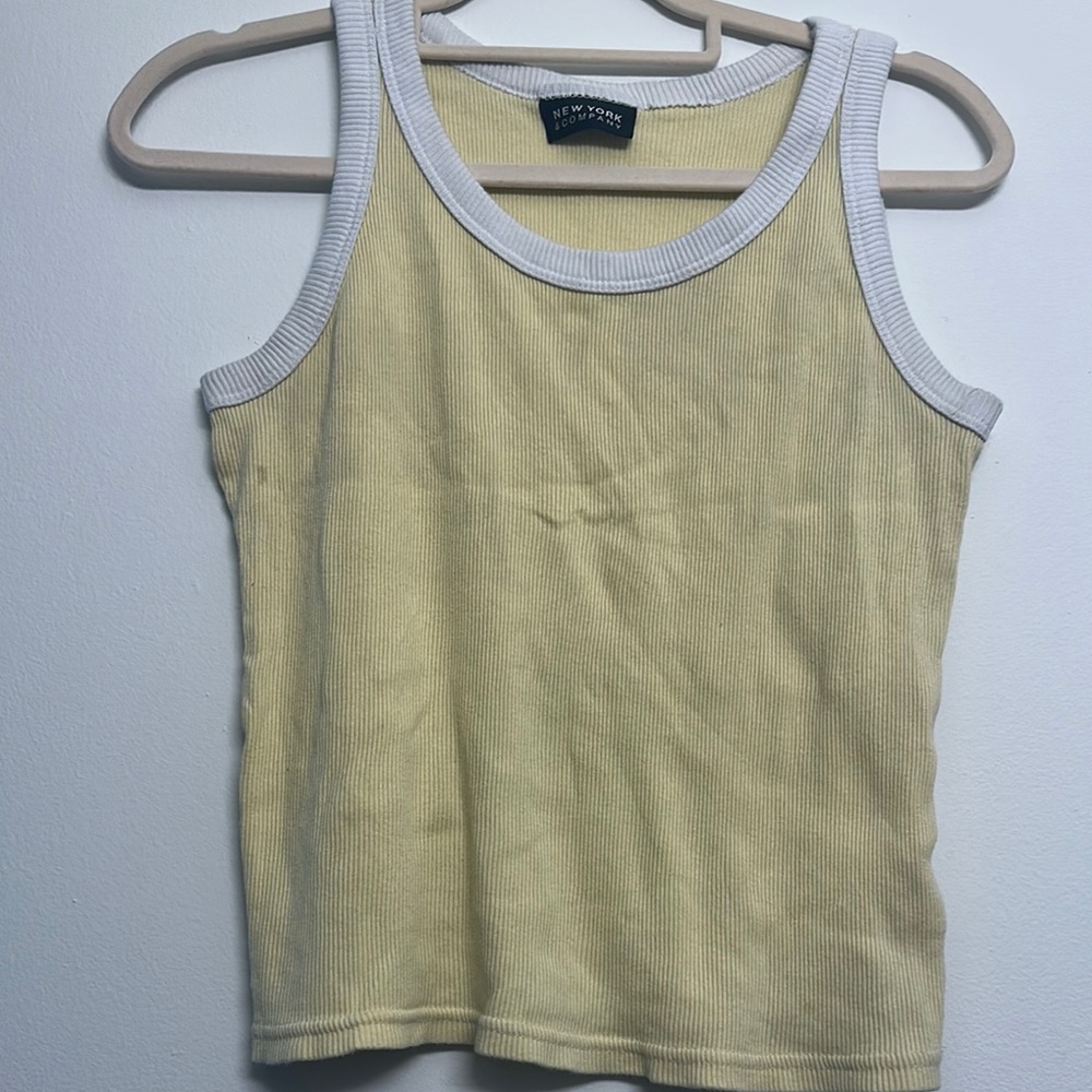 New York & Company Yellow Tank Top